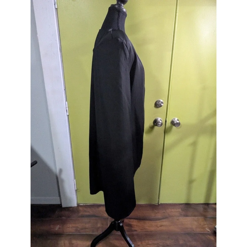 Black Open Front Cape Cardigan Women's Small‎ Draped Goth Minimalist Duster